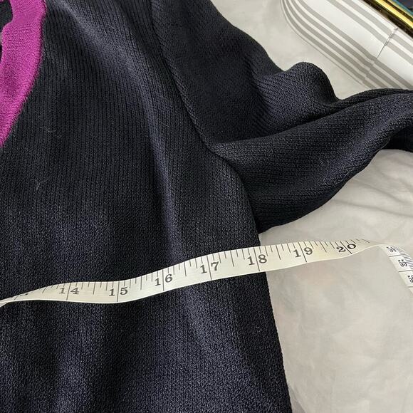 NWT St. John Black Pink Open & Snap Front Wool Blend Knit Sweater Size Small - Picture 9 of 11